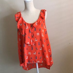 Size L Anthropologie European travels blouse